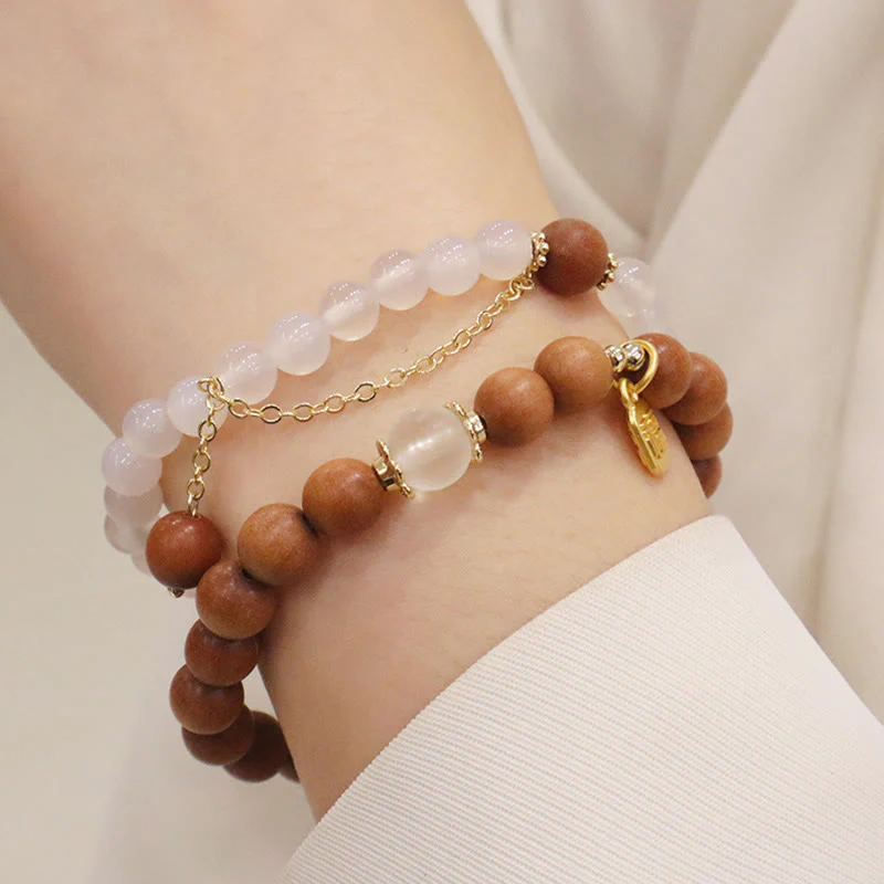 Sandalwood Cat's Eye Fu Charm Protection Bracelet - Image 12