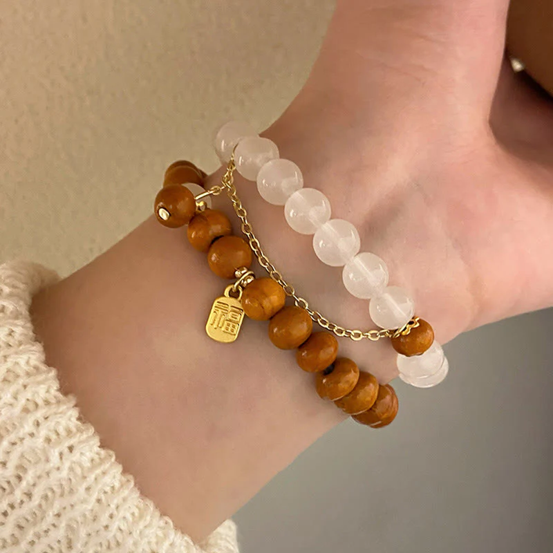 Sandalwood Cat's Eye Fu Charm Protection Bracelet - Image 13