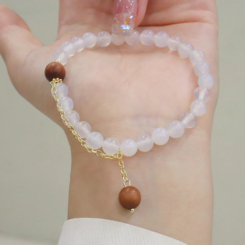 Sandalwood Cat's Eye Fu Charm Protection Bracelet - Image 7