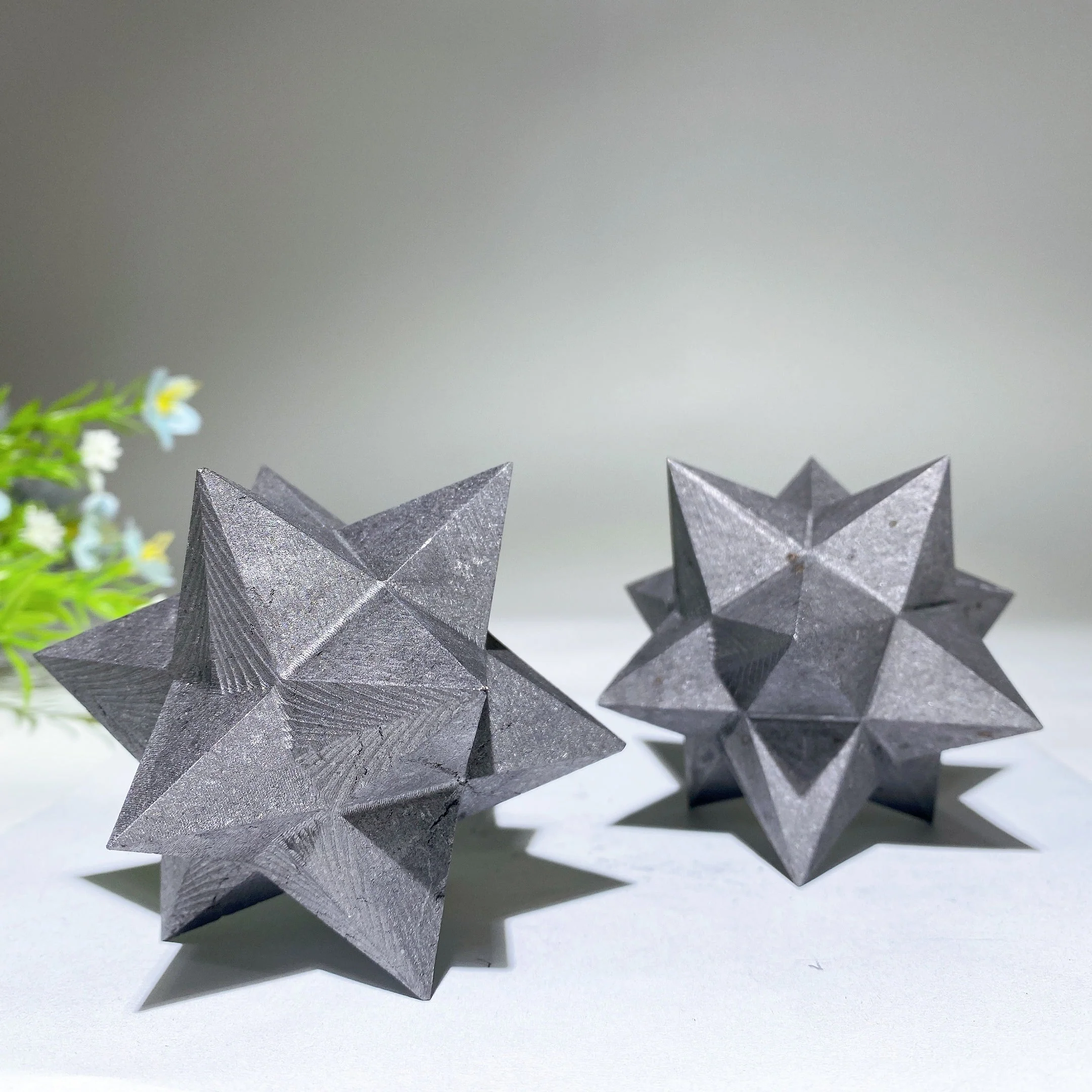 3.2 Inch Schungite Merkaba 3D Star Healing Crystal Carving - Image 3