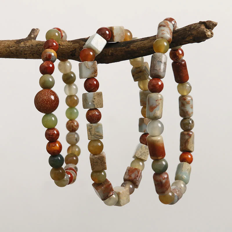 Sea Sediment Jasper Agate Protection Bracelet Unisex