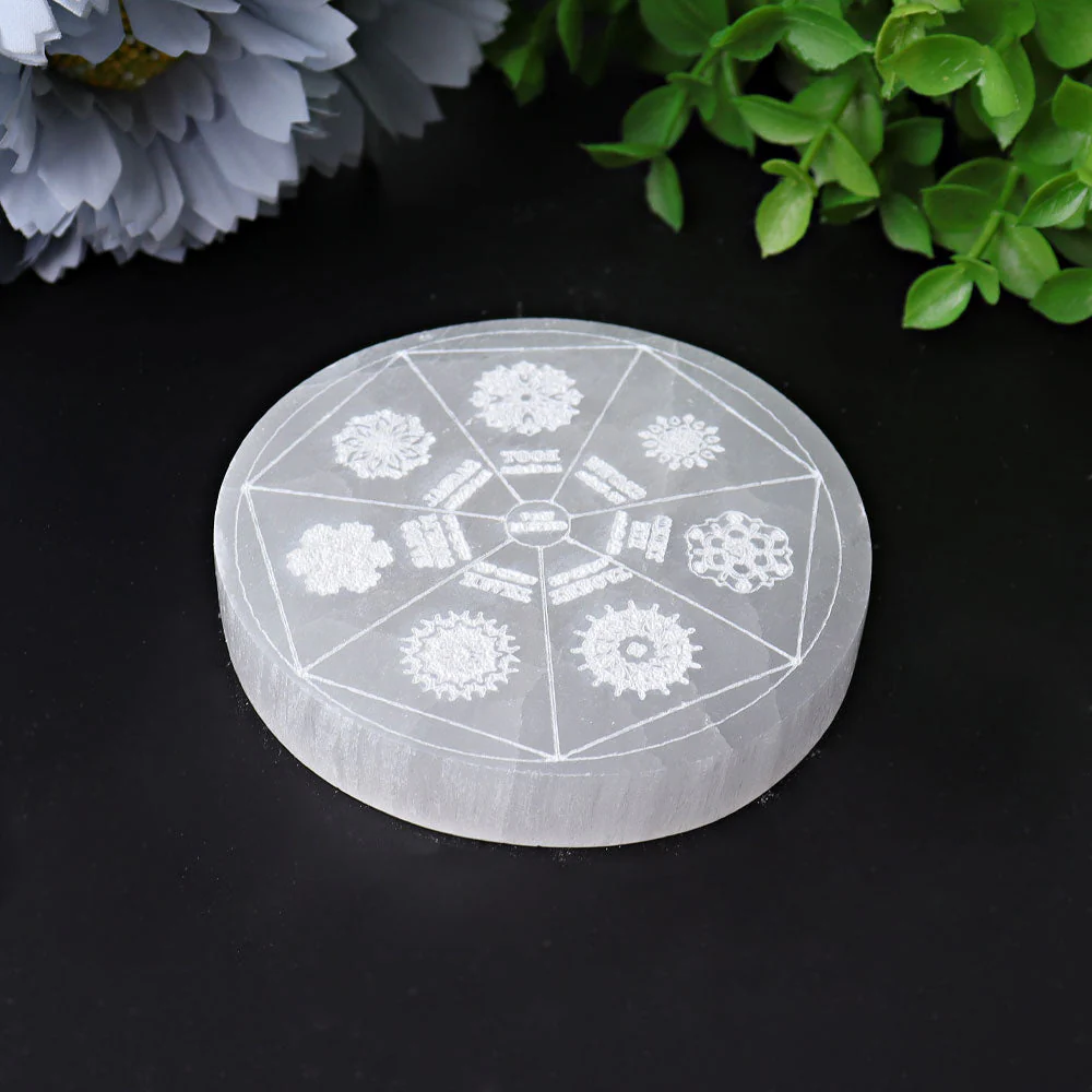 3.2 Inch Selenite Crystal Coaster for Charging & Healing - Image 4