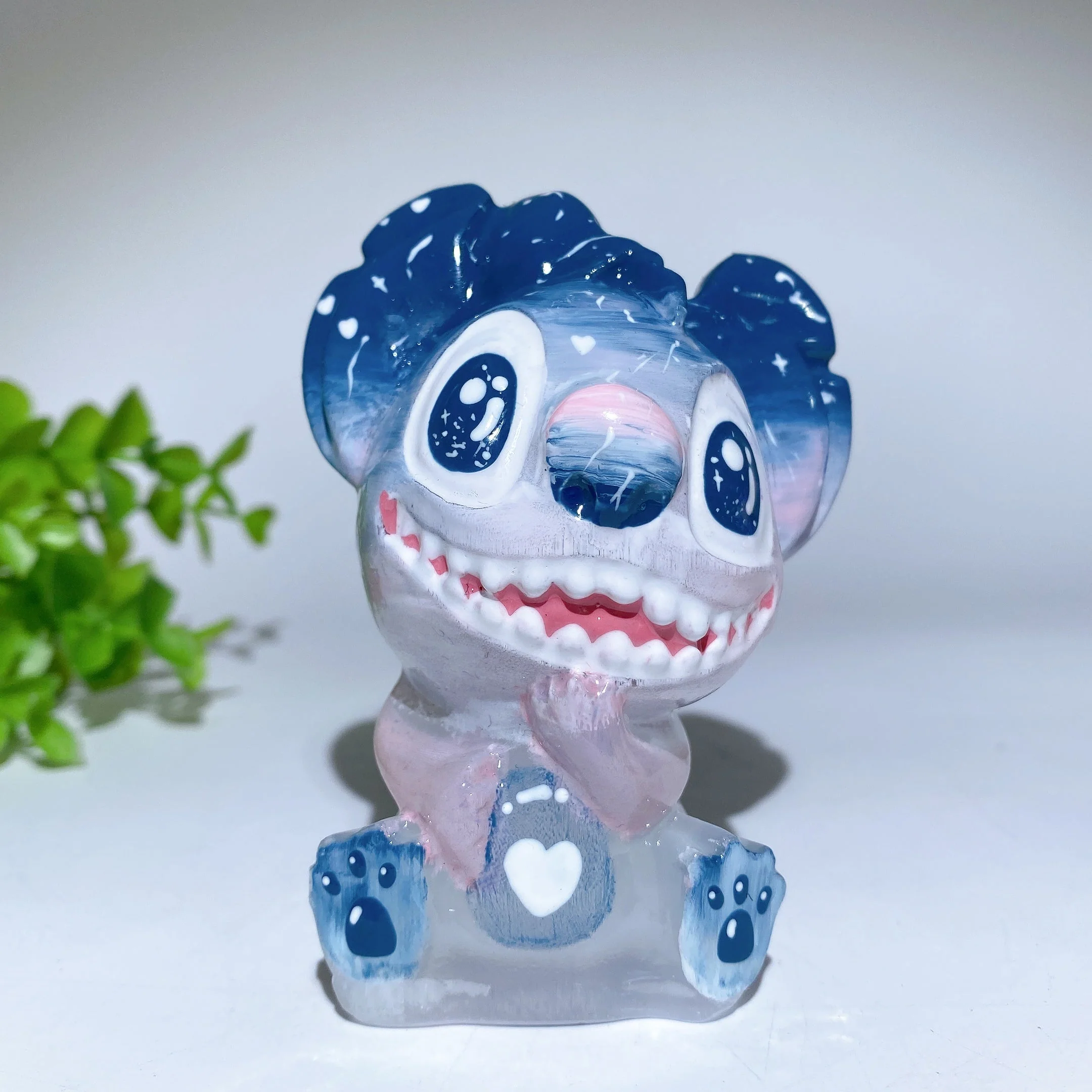 3.6 Inch Selenite Crystal Figurine Carving with Painting - Image 2