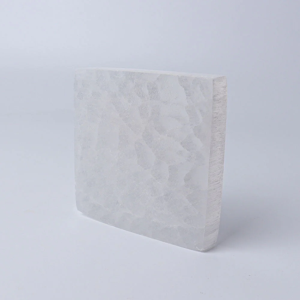 3-Inch Selenite Crystal Square Coaster for Energy Clearing - Image 6