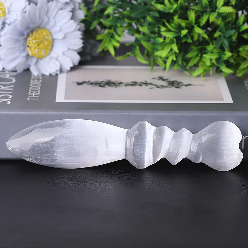 7 Inch Selenite Crystal Dagger for Meditation & Healing - Image 2