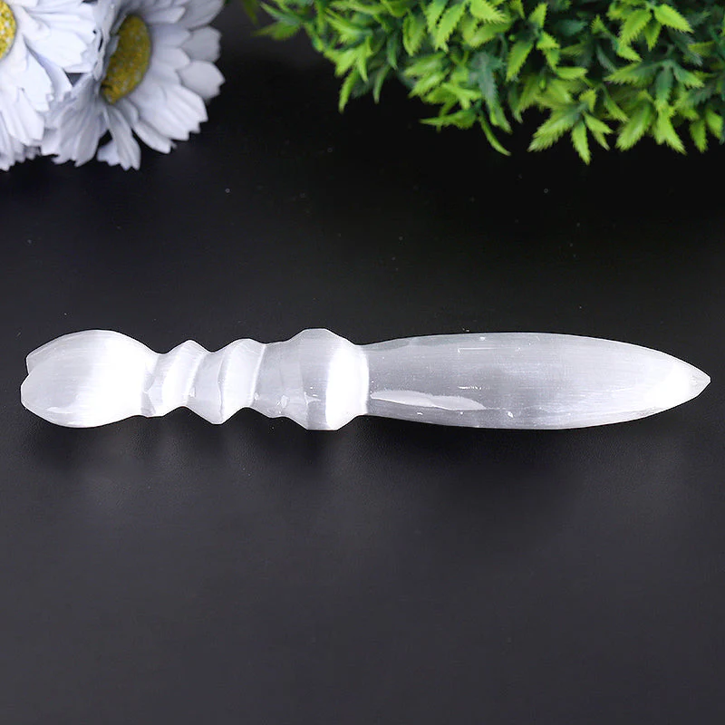 7 Inch Selenite Crystal Dagger for Meditation & Healing - Image 5
