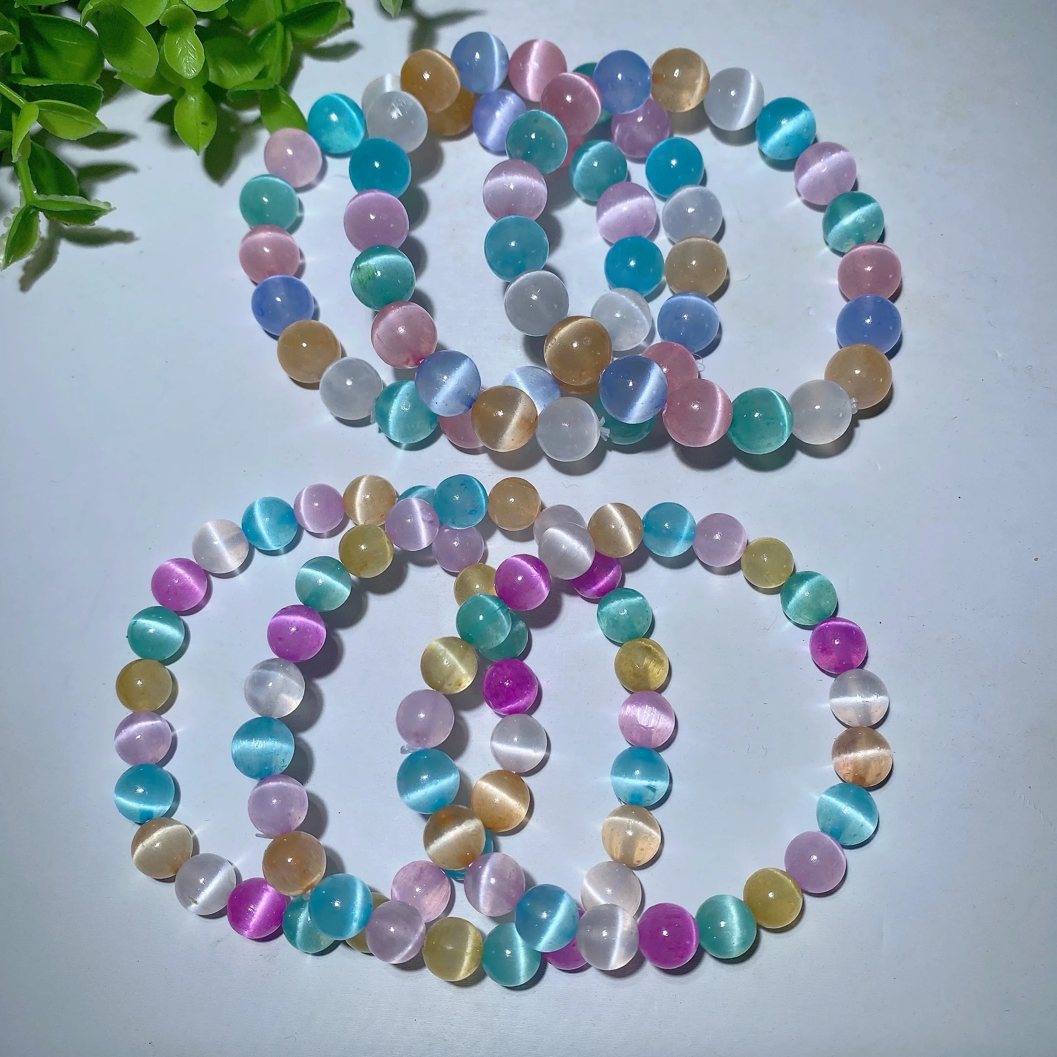 8mm Multi-Color Selenite Spiritual Healing Bracelet - Image 2