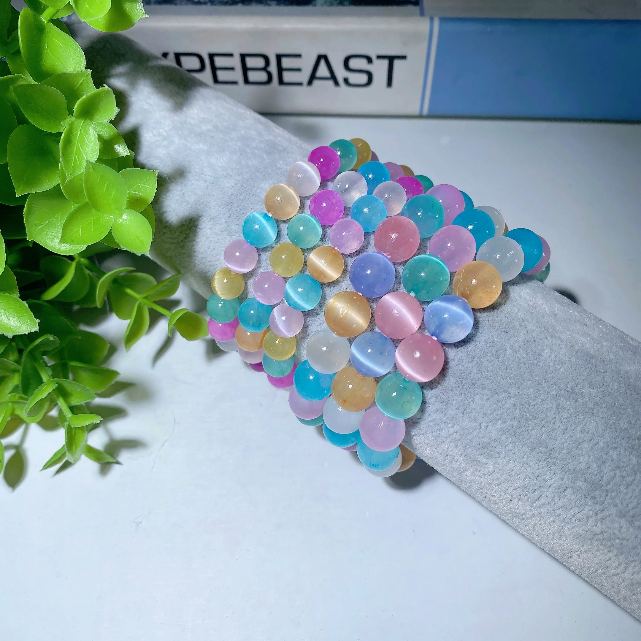 8mm Multi-Color Selenite Spiritual Healing Bracelet - Image 3