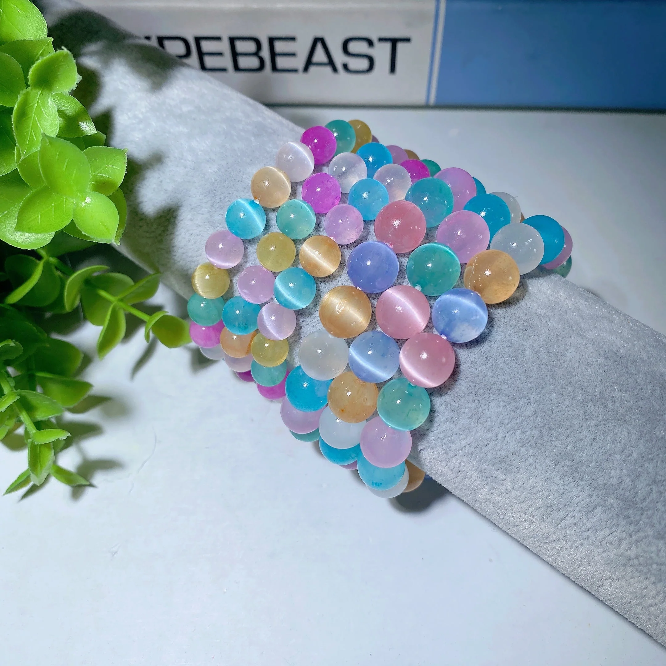 8mm Multi-Color Selenite Spiritual Healing Bracelet - Image 4