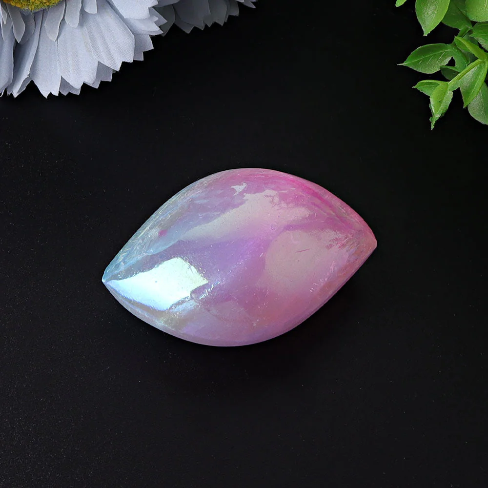 2.6 Inch Selenite Aura Angel Crystal Palm Stone - Image 3