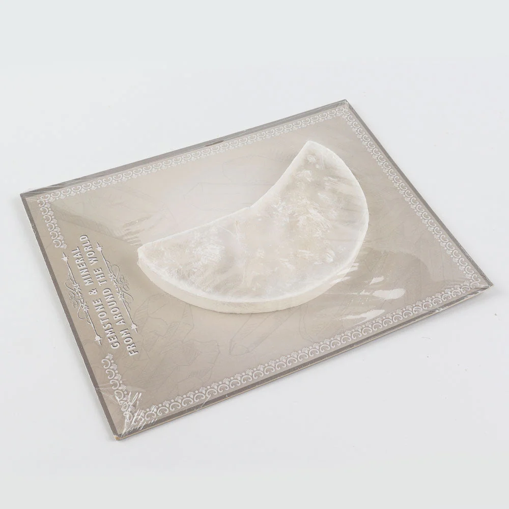5-Inch Selenite Moon Shape Crystal Slab for Healing - Image 3