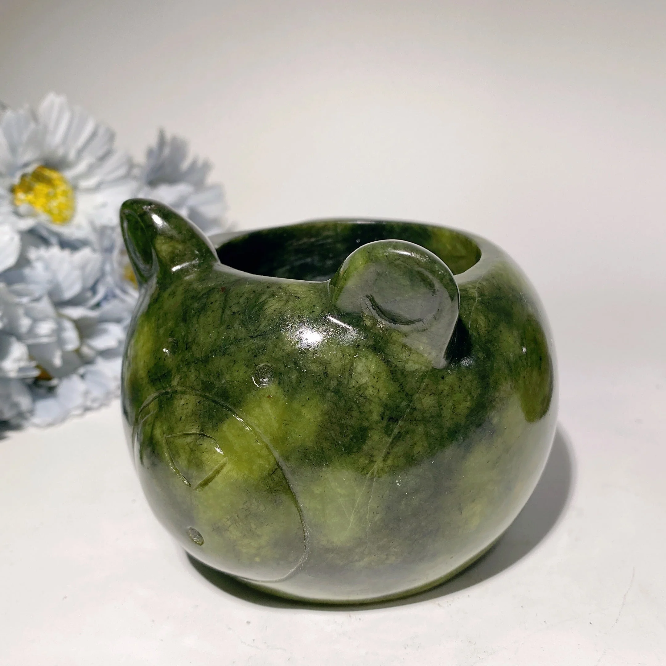 3.8 inch Serpentine Crystal Bear Figurine for Healing - Image 3
