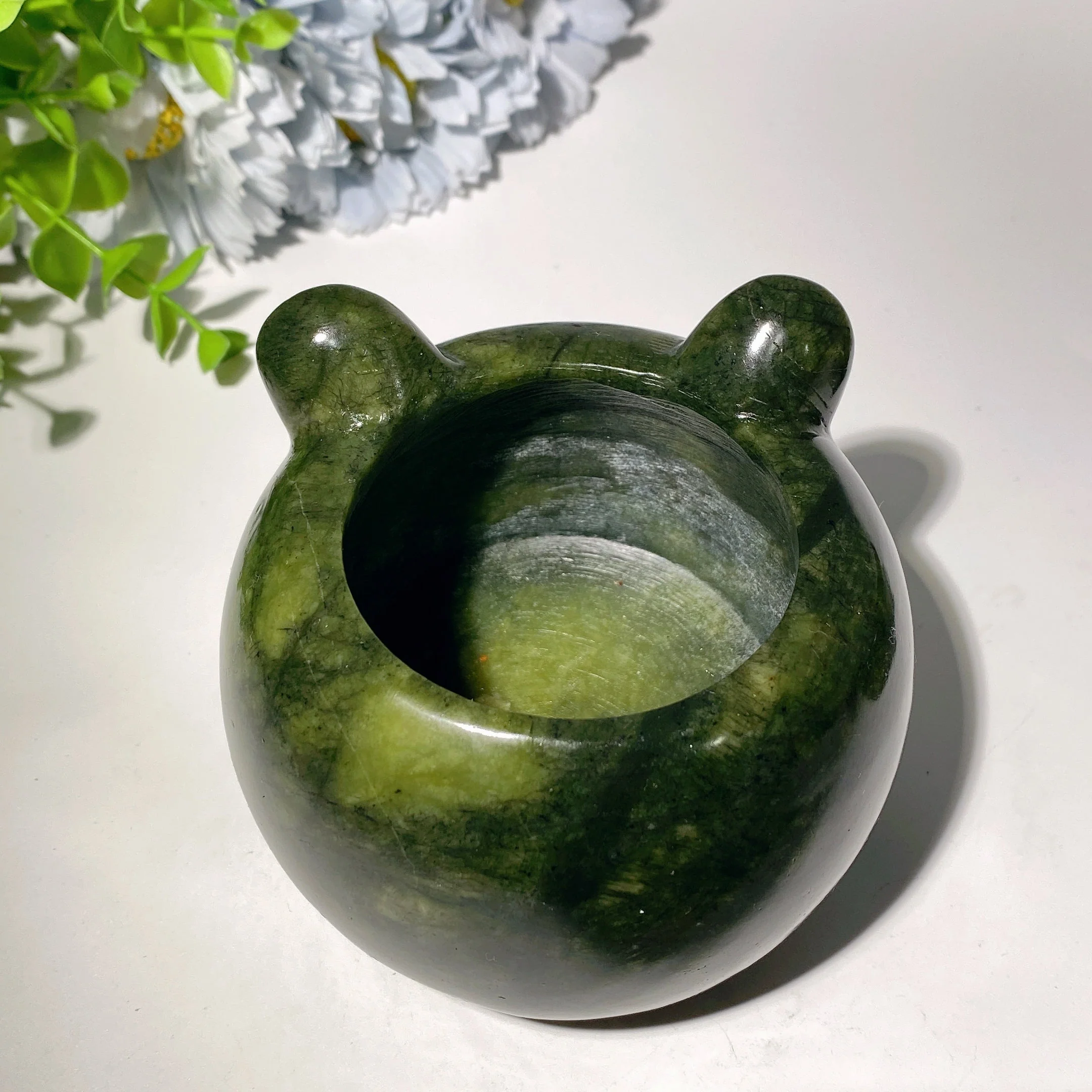 3.8 inch Serpentine Crystal Bear Figurine for Healing - Image 4