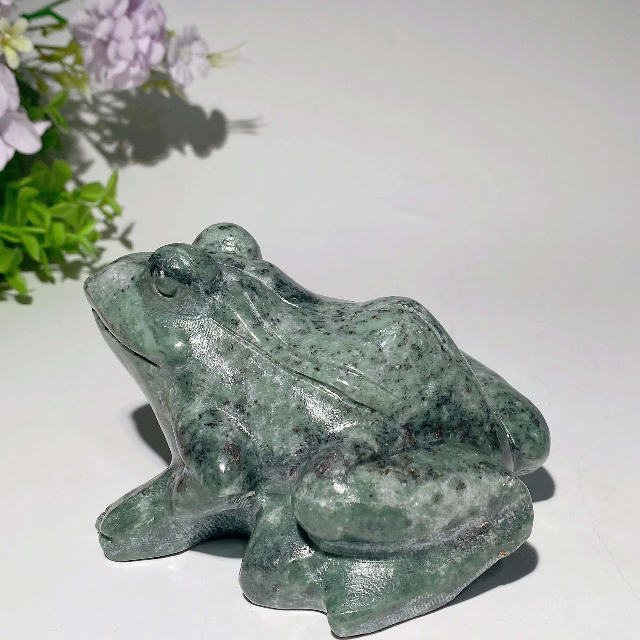 Serpentine & Jade Frog Figurines 4.5-8.7 Inch Decorative Collectibles - Image 10