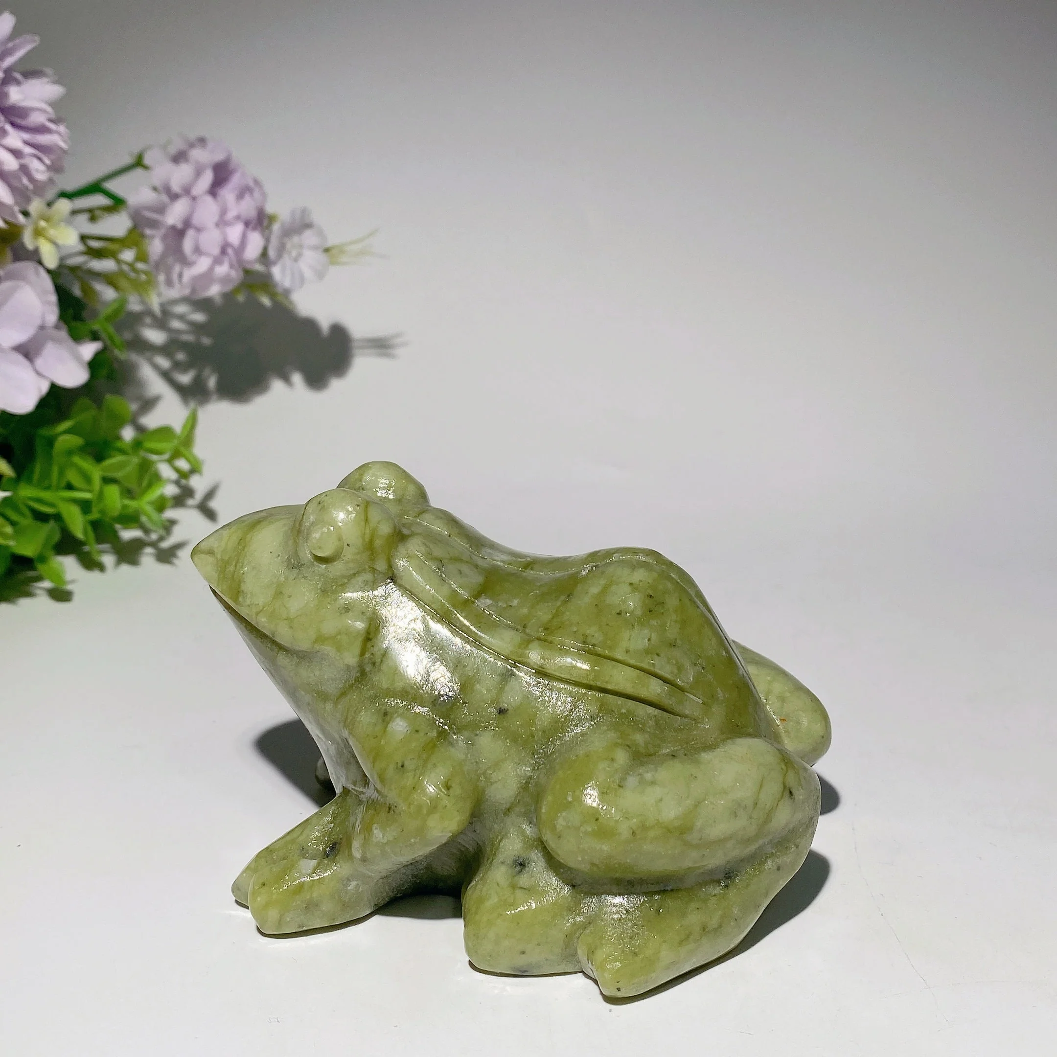 Serpentine & Jade Frog Figurines 4.5-8.7 Inch Decorative Collectibles - Image 7