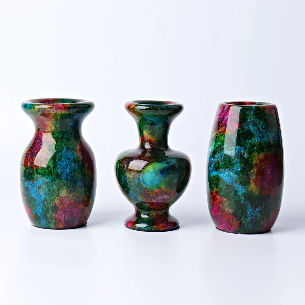 5 inch Seven-Color Jade Vase Mineral Specimen