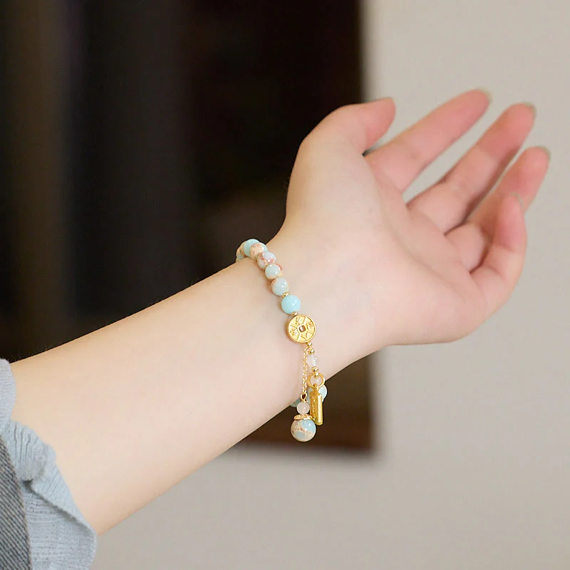 6mm Shoushan Stone Copper Coin Spiritual Wealth Bracelet - Image 5