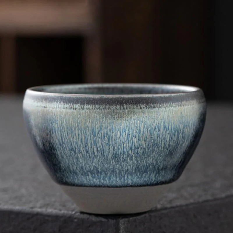 Silver Blue Jianzhan Kiln Change Porcelain Tea Cup | Meditation Supplies - Image 3