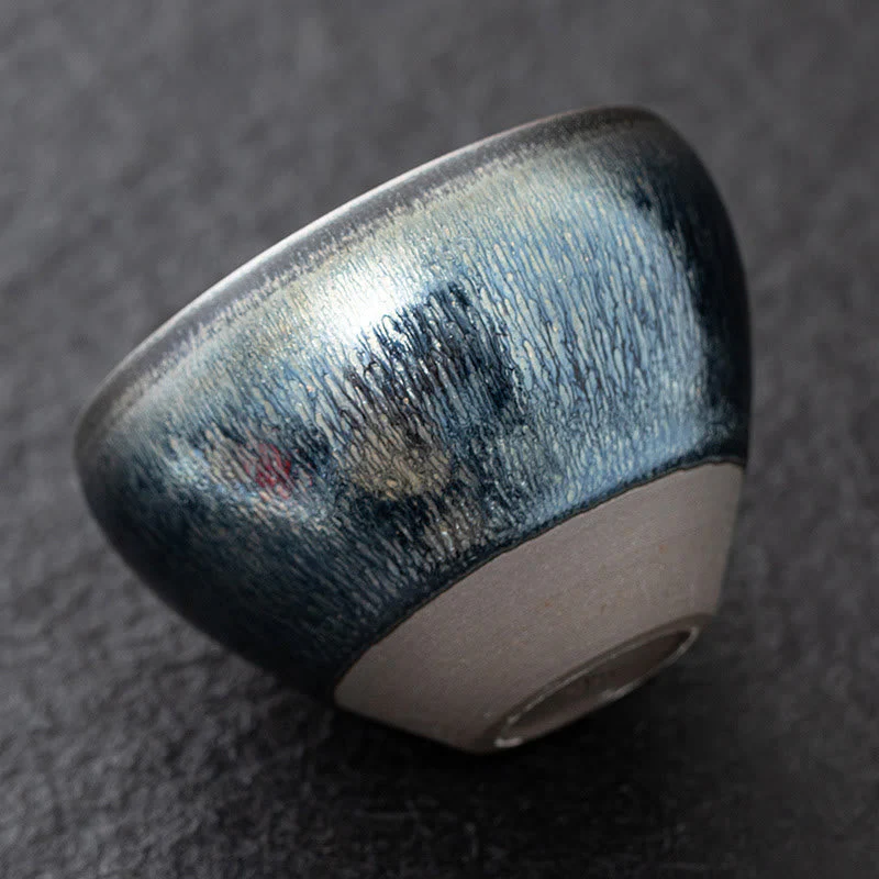 Silver Blue Jianzhan Kiln Change Porcelain Tea Cup | Meditation Supplies - Image 4