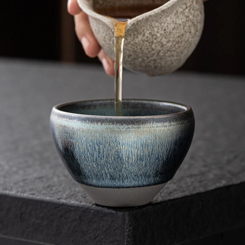 Silver Blue Jianzhan Kiln Change Porcelain Tea Cup | Meditation Supplies - Image 5