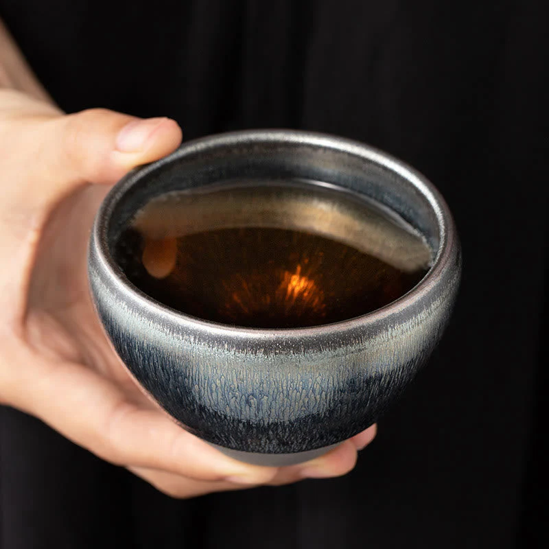Silver Blue Jianzhan Kiln Change Porcelain Tea Cup | Meditation Supplies - Image 6