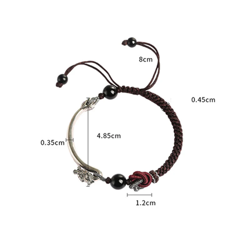 925 Sterling Silver Dragon Bracelet with Auspicious Success Symbol - Image 12