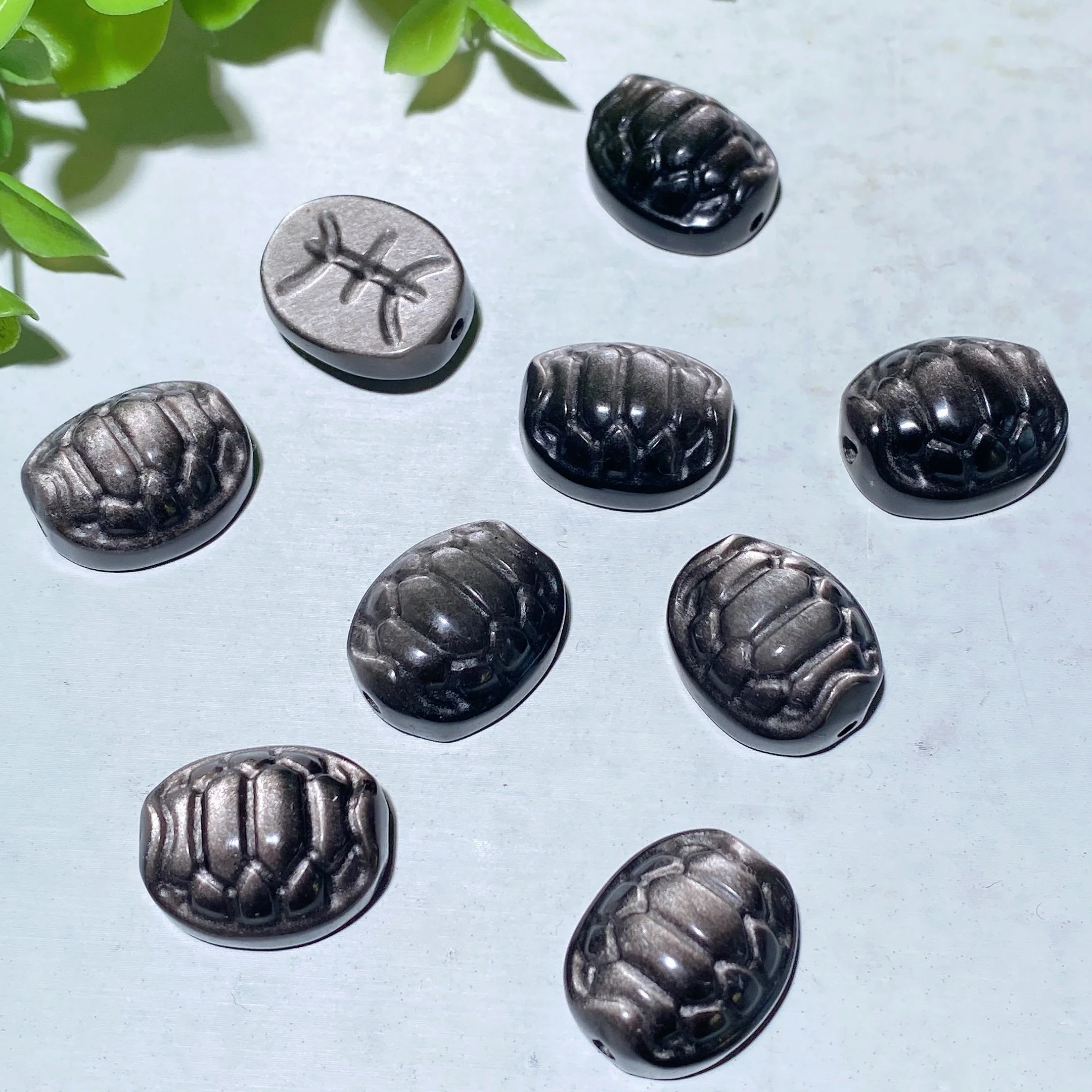 15-20mm Silver Obsidian Drilled Crystal Shapes for Jewelry - Image 2