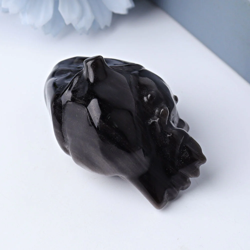 2.7 inch Silver Obsidian Heart Crystal Carving - Image 5