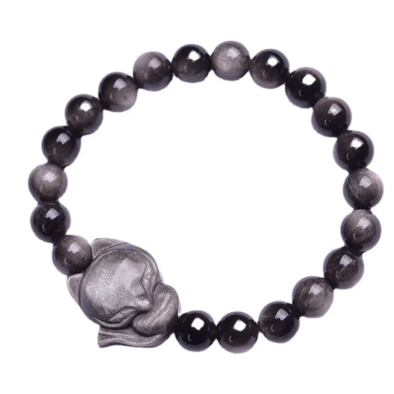 Silver Sheen Obsidian Protection Bracelet - Image 7