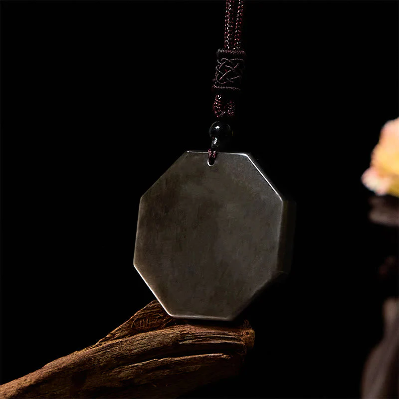 Silver Sheen Obsidian Yin Yang Necklace for Protection & Harmony - Image 11
