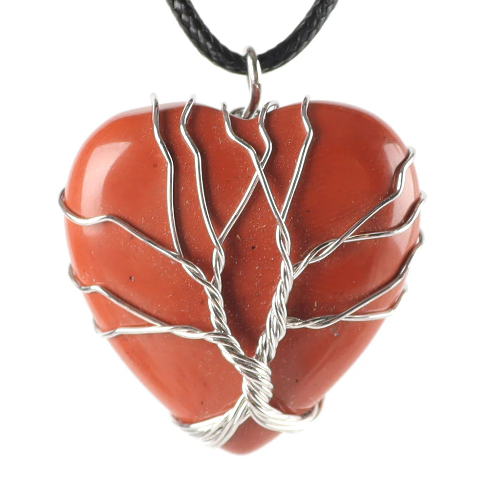 Tree of Life Heart Pendant with Silver Wire Wrap - Image 4