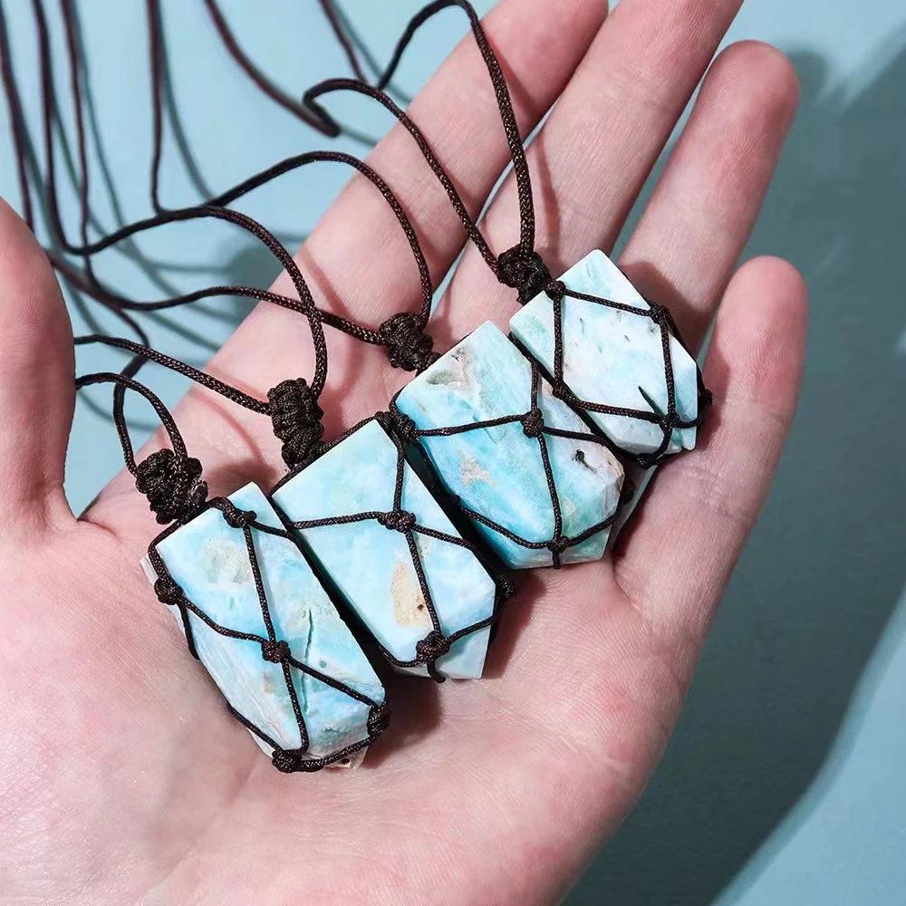 Sky Blue Stone Crystal Necklace for Spiritual Protection - Image 4
