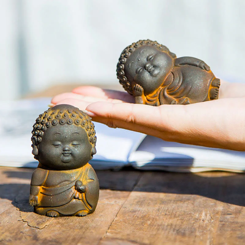 Small Standing Buddha Statue 7.5cm Iron Resin Decoration - Image 5