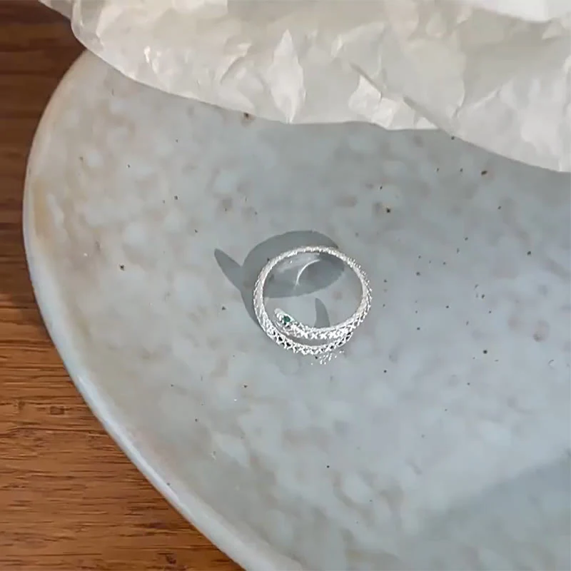 Adjustable 999 Sterling Silver Snake Ring - Image 5