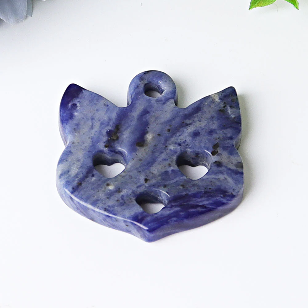 2-inch Sodalite Crystal Fox Face Carving for Healing Energy - Image 3