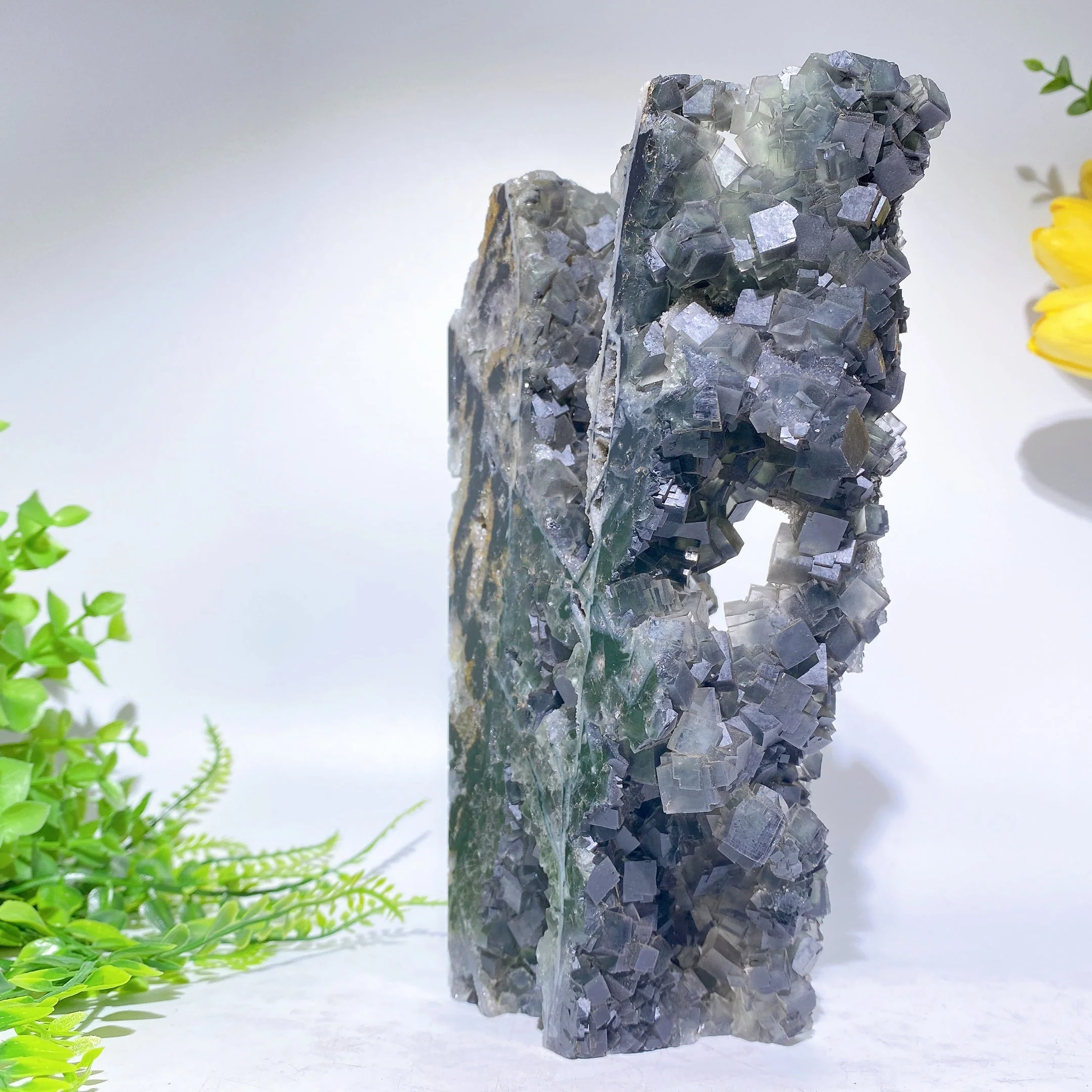 Unique 20cm Sphalerite & Fluorite Crystal Specimen Healing - Image 5