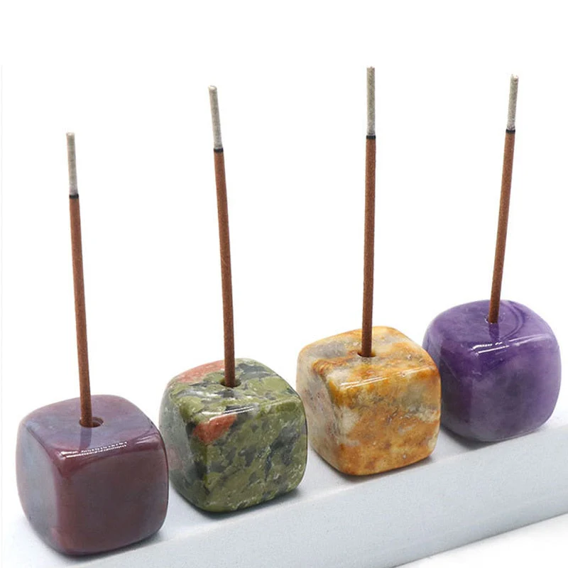 Square Natural Quartz Stone Incense Holder - Image 6
