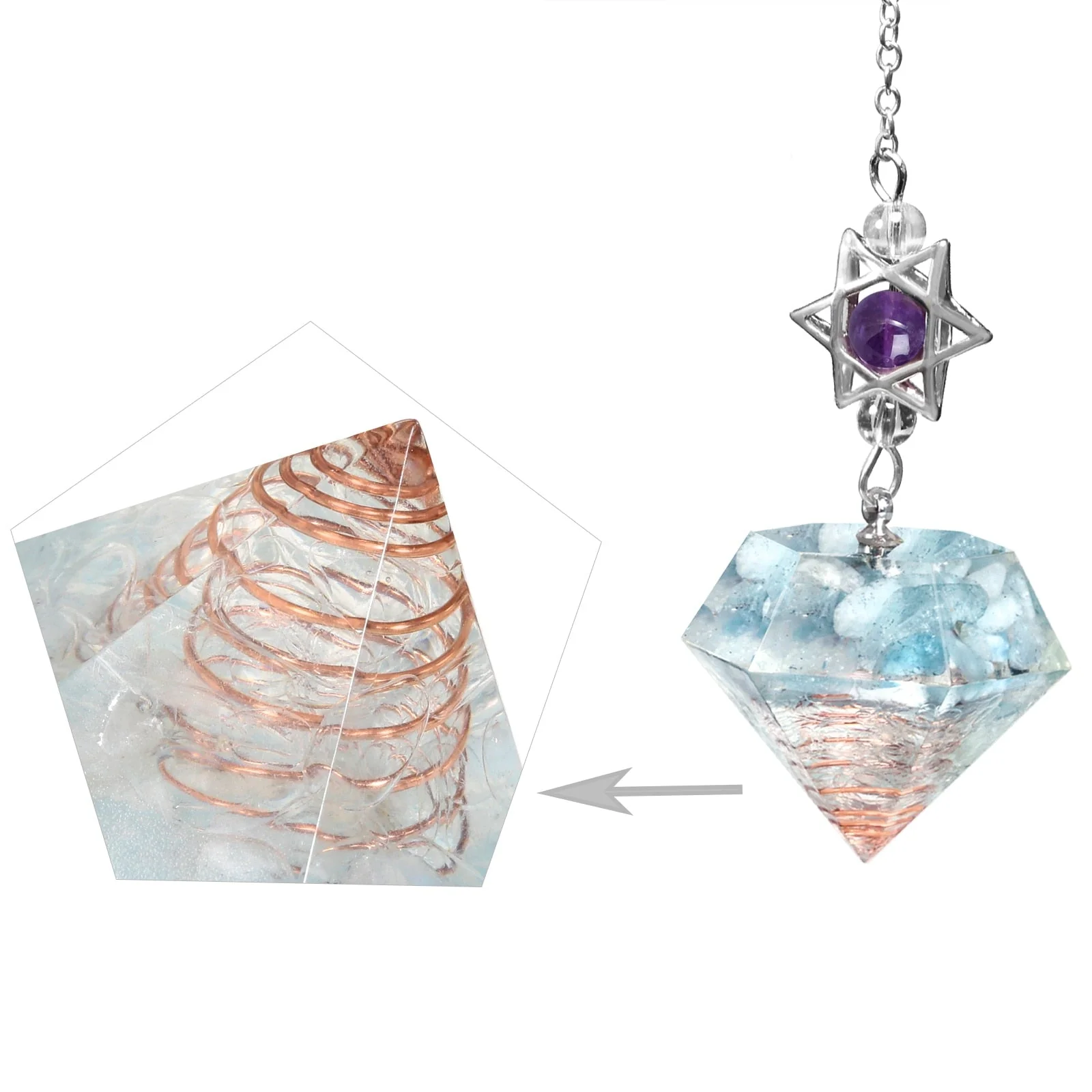 Amethyst Star of David Crystal Pendulum - Image 50