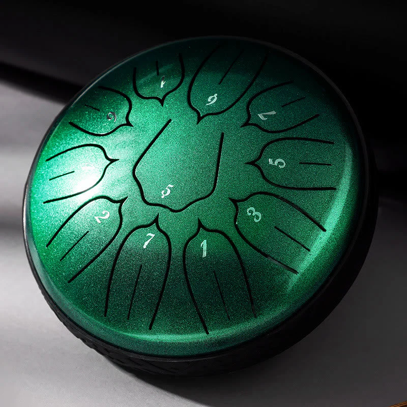 11 Note Steel Tongue Drum 6 Inch Meditation Lotus Kit - Image 14