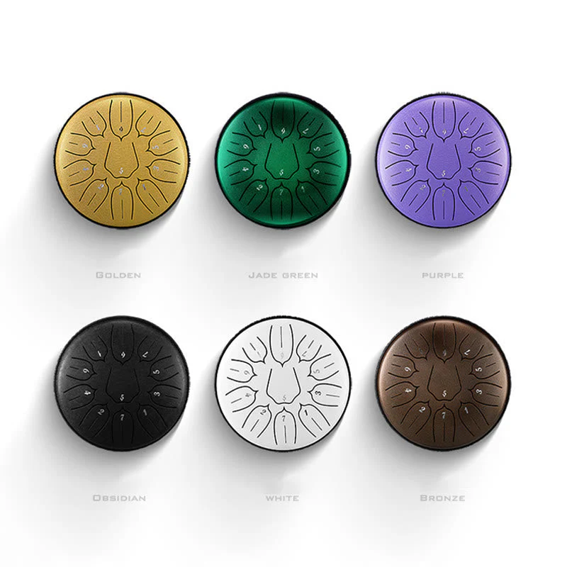 11 Note Steel Tongue Drum 6 Inch Meditation Lotus Kit - Image 22