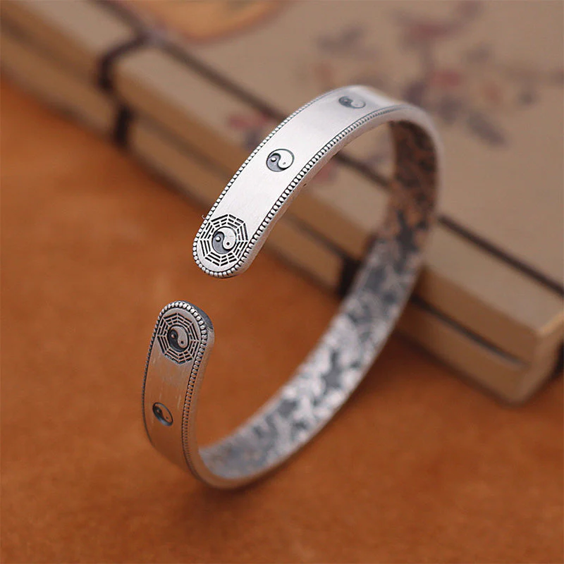 999 Sterling Silver Bagua Yin Yang Balance Bracelet - Image 3