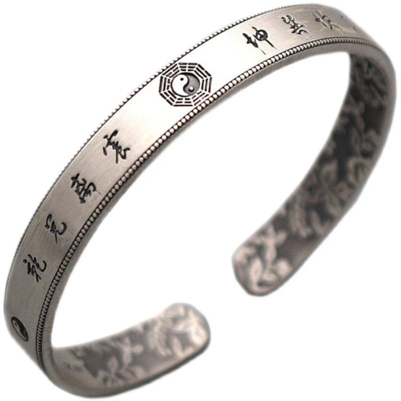 999 Sterling Silver Bagua Yin Yang Balance Bracelet - Image 4