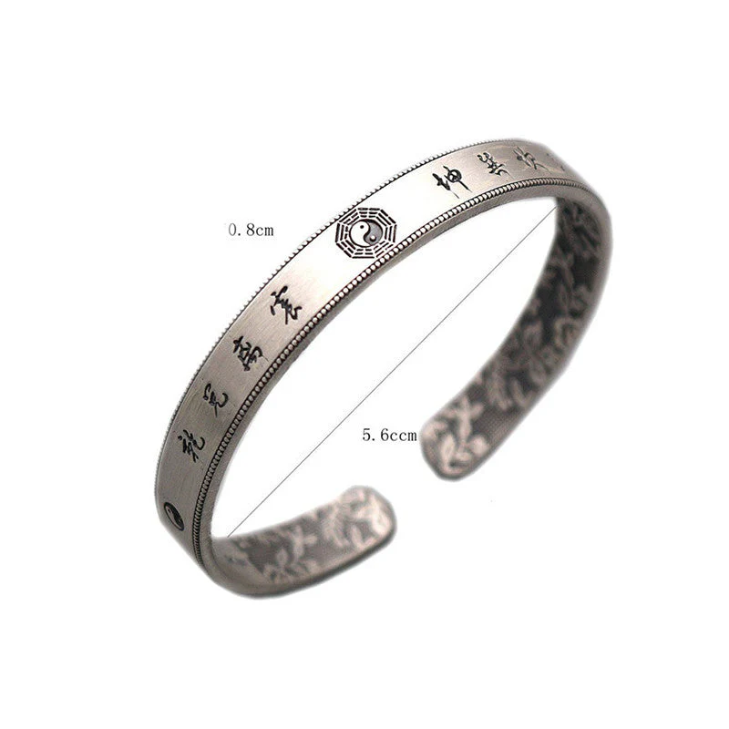 999 Sterling Silver Bagua Yin Yang Balance Bracelet - Image 5