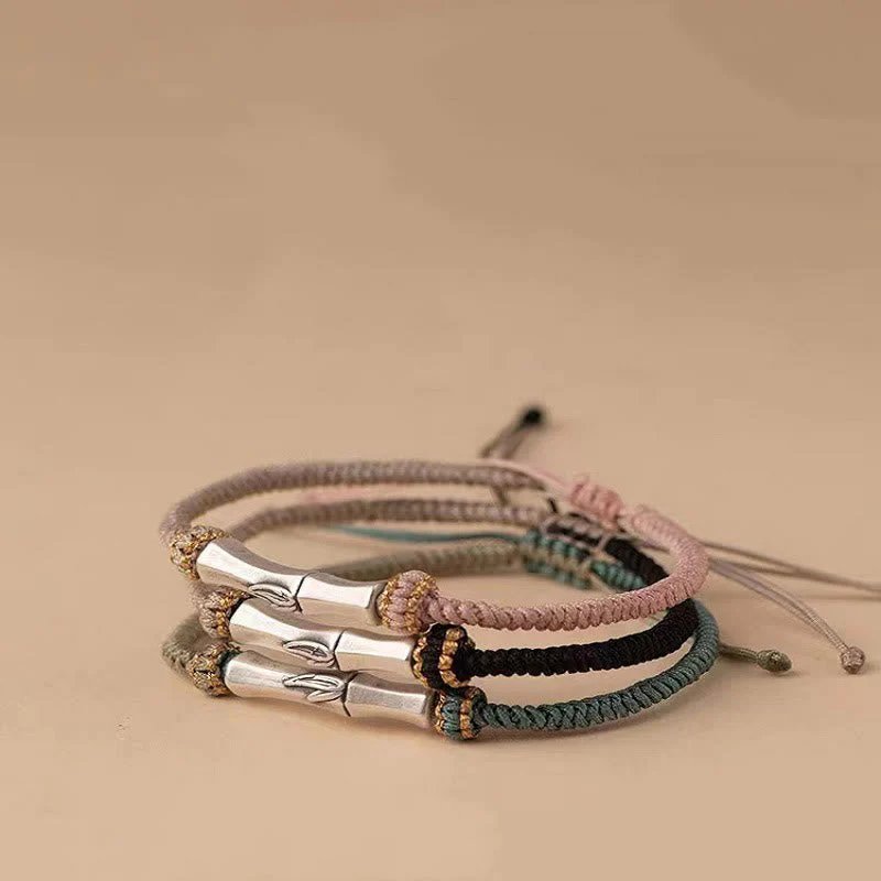 925 Sterling Silver Bamboo Protection Spiritual Bracelet