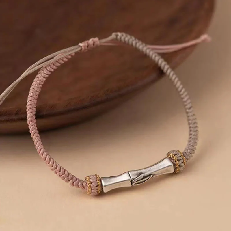 925 Sterling Silver Bamboo Protection Spiritual Bracelet - Image 6