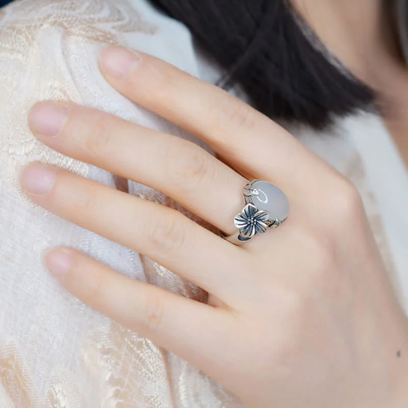 990 Sterling Silver Chalcedony Plum Positive Harmony Ring - Image 4