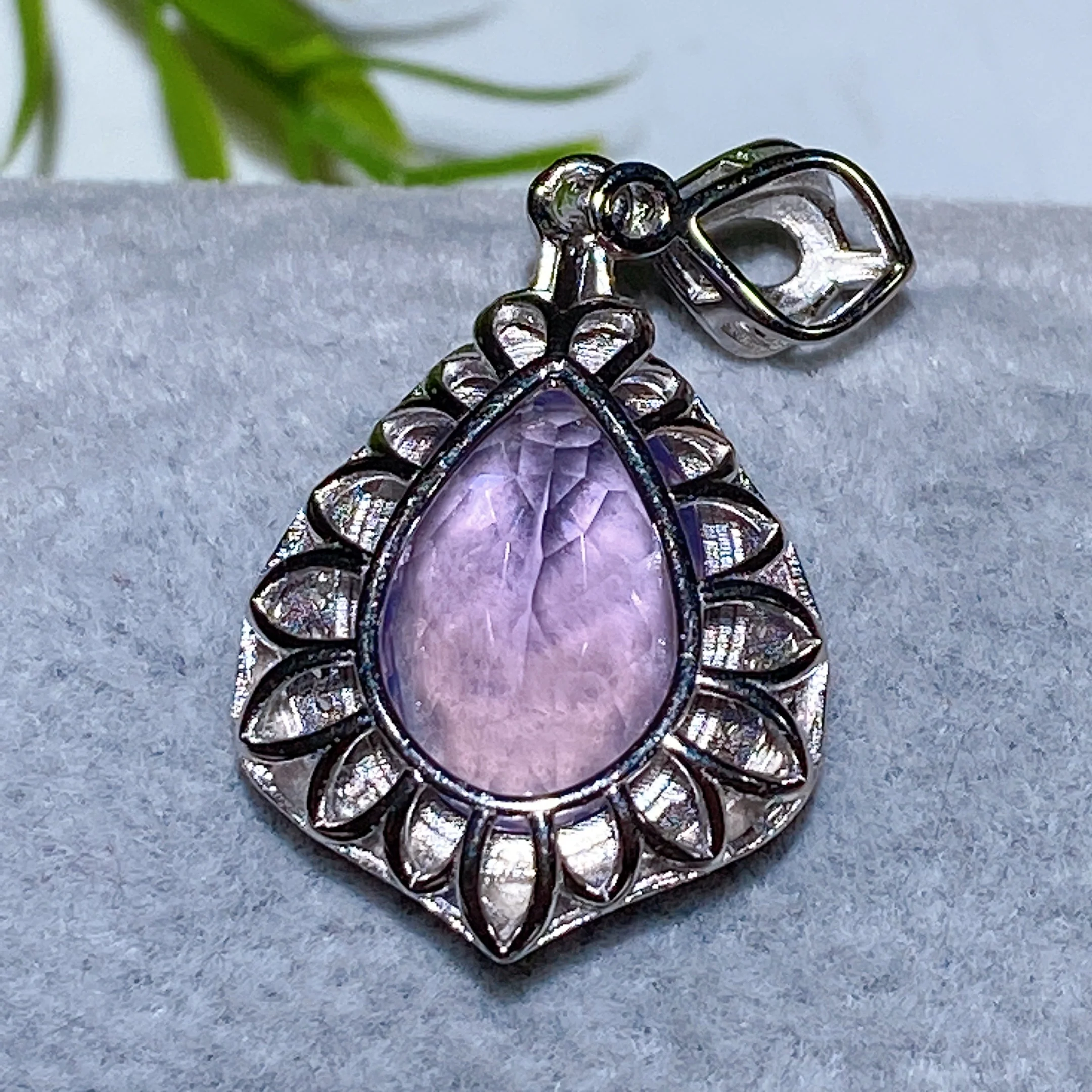 Sterling Silver Clear Quartz Pendant with Healing Crystal Gems - Image 5
