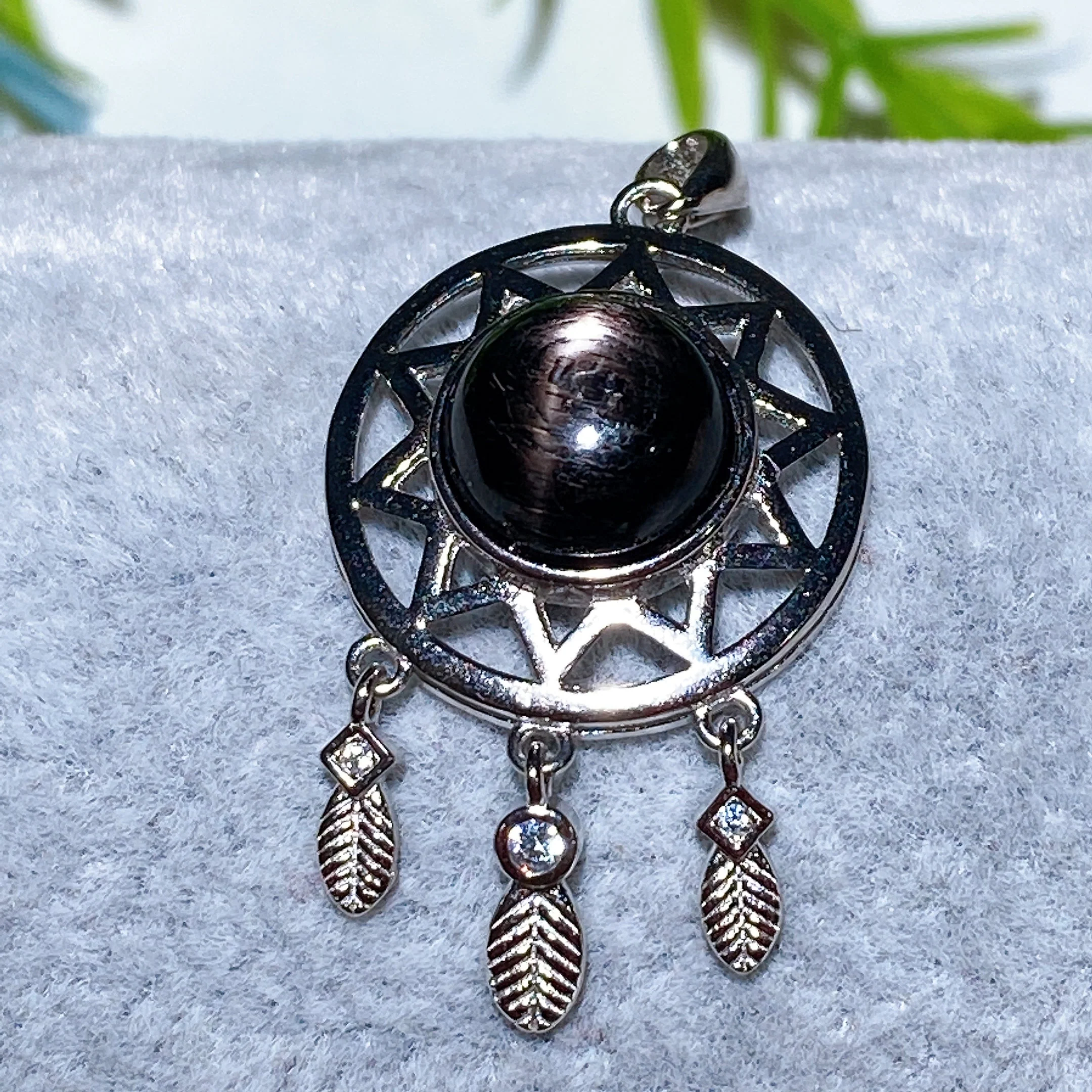 Sterling Silver Clear Quartz Pendant with Healing Crystal Gems - Image 9