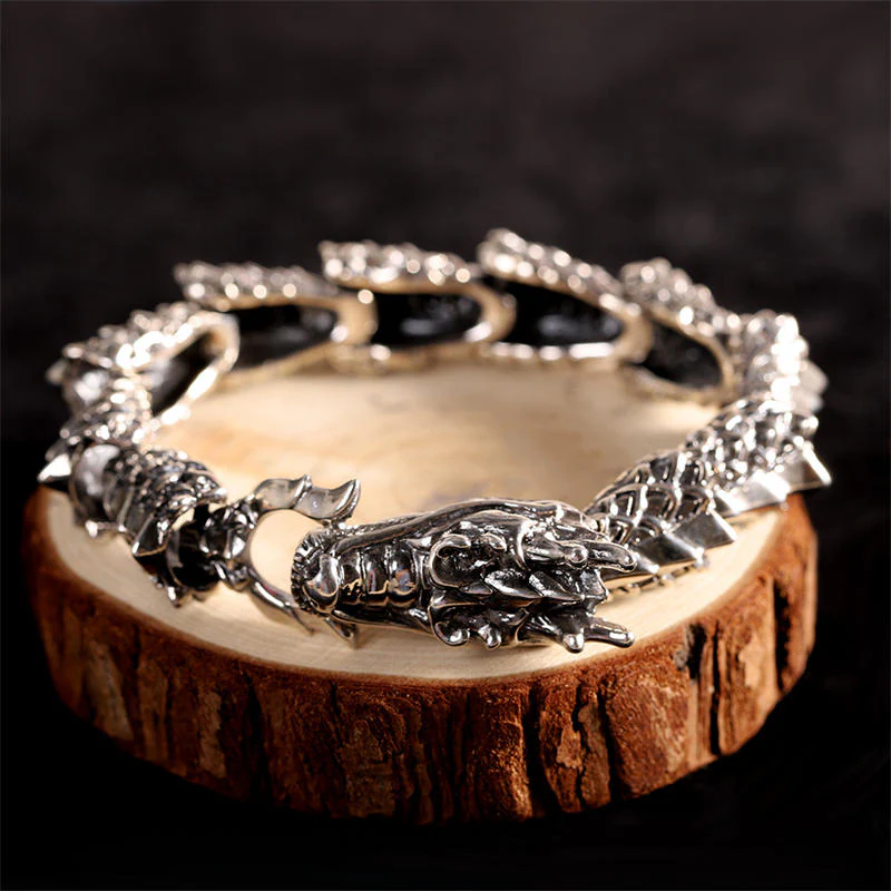 925 Sterling Silver Dragon Luck & Success Bracelet