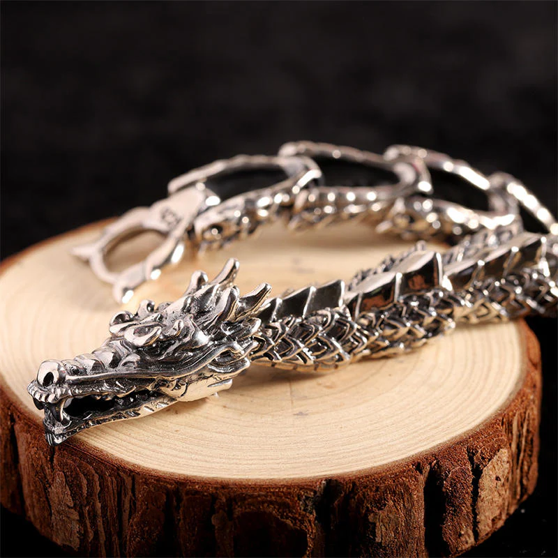 925 Sterling Silver Dragon Luck & Success Bracelet - Image 3